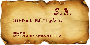 Siffert Mátyás névjegykártya