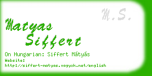 matyas siffert business card